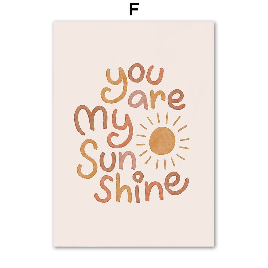 Poster Kinderzimmer Boho Sunshine Beige I Bilder Kinderzimmer & Spielzimmer I Deko Print ohne Rahmen | Bilder Set Kunstdruck - justgoodmood