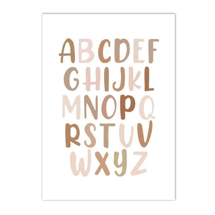 Poster Kinderzimmer Alphabet Boho – Premium Baumwolle