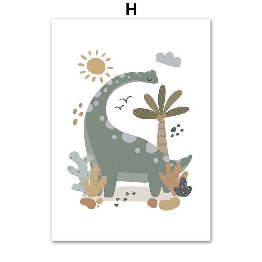 Poster Kinderzimmer Dinosaurier Alphabet I Kinderzimmer Bilder I Wand Deko I Kunst Druck I Deko Print I ohne Rahmen - justgoodmood
