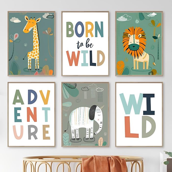 JUSTGOODMOOD Kinderzimmer Poster – Premium Baumwoll-Canvas