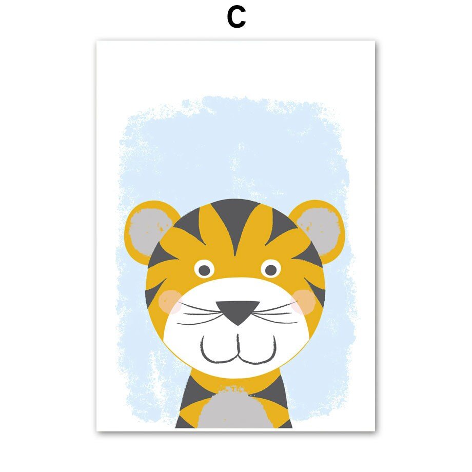 Poster Kinderzimmer Dschungel Tiere Alphabet I Kinderzimmer Bilder I Wand Deko I Kunst Druck I Deko Print I ohne Rahmen - justgoodmood