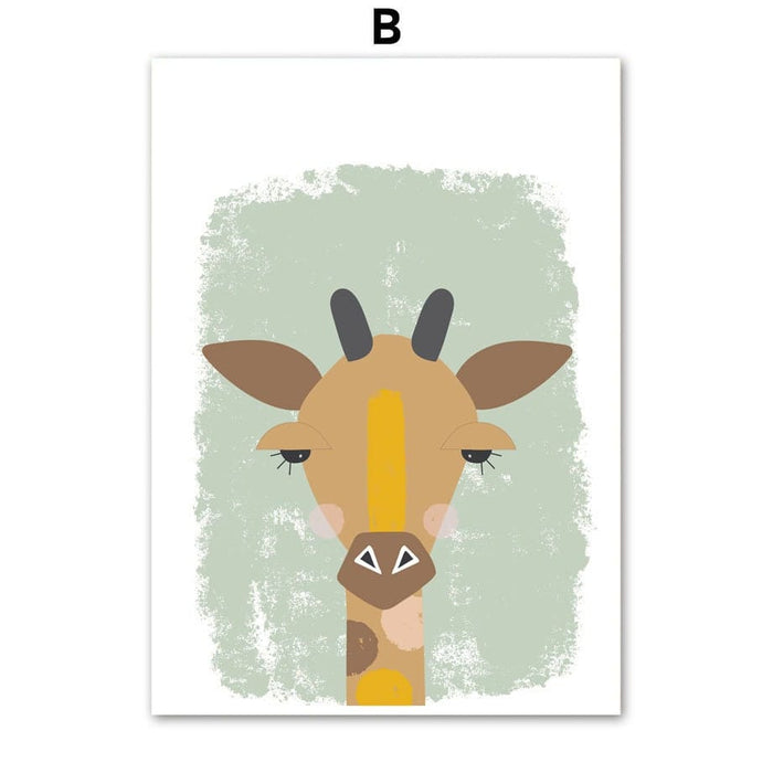 Poster Dschungeltiere Alphabet – Baumwoll-Canvas