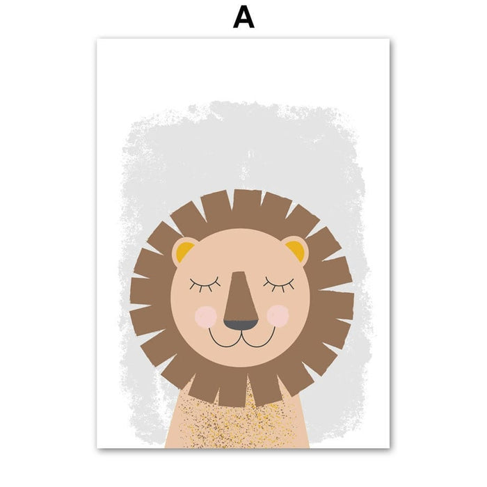 Poster Dschungeltiere Alphabet – Baumwoll-Canvas