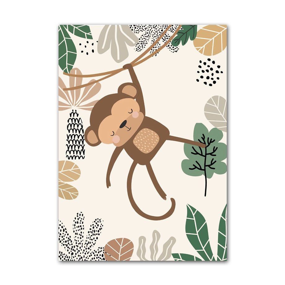 Poster Kinderzimmer Dschungel Tiere Hakuna Matata Löwe Tiger I Kinderzimmer Bilder I Wand Deko I Kunst Druck I Deko Print I ohne Rahmen - justgoodmood