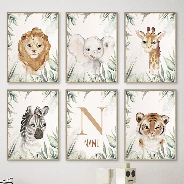 JUSTGOODMOOD Poster: Personalisierte Dschungel Tiere