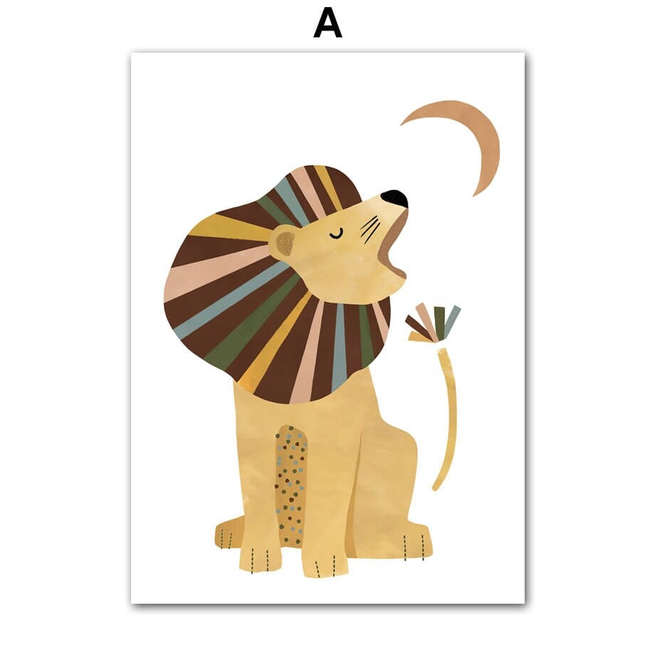 Poster Kinderzimmer Dschungel Tiere I Kinderzimmer Bilder I Wand Deko I Kunst Druck I Deko Print I ohne Rahmen - justgoodmood