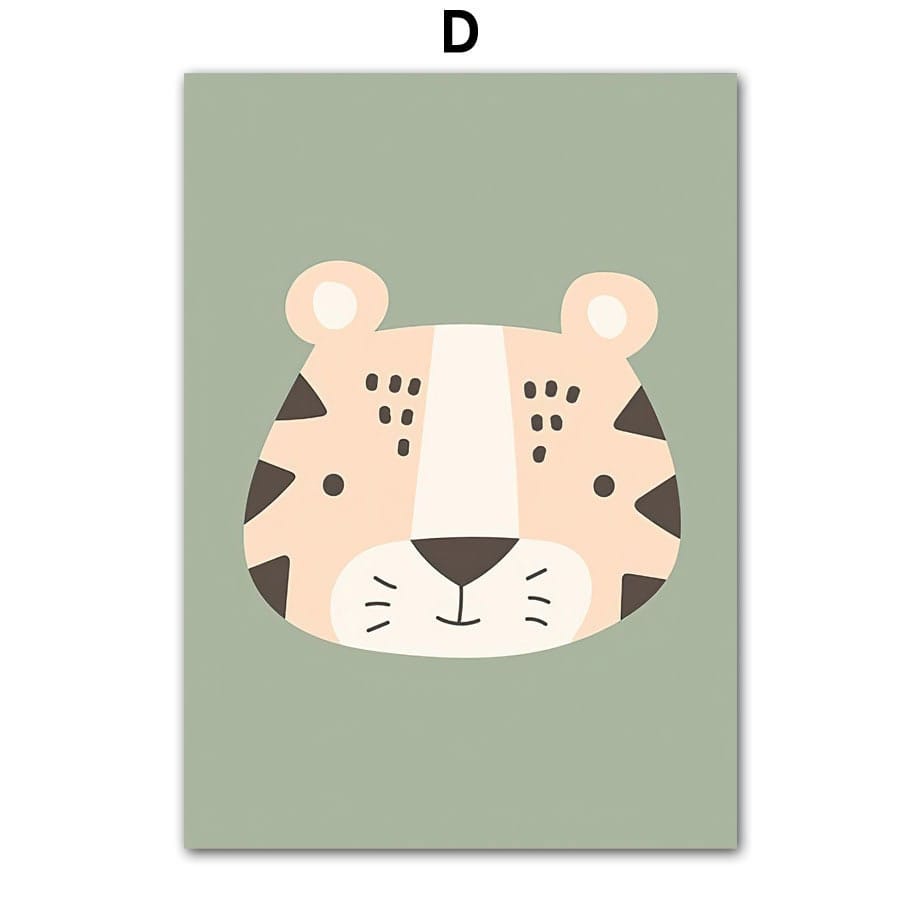 Poster Kinderzimmer Dschungel Tiere I Kinderzimmer Bilder I Wand Deko I Kunst Druck I Deko Print I ohne Rahmen - justgoodmood