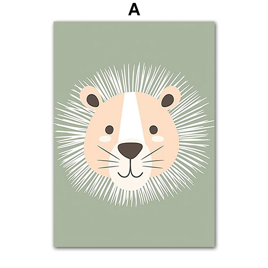 Poster Kinderzimmer Dschungel Tiere I Kinderzimmer Bilder I Wand Deko I Kunst Druck I Deko Print I ohne Rahmen - justgoodmood