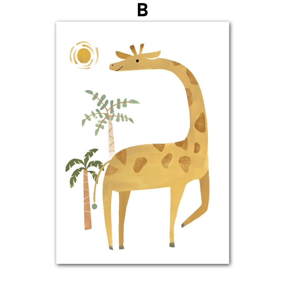 Poster Kinderzimmer Dschungel Tiere I Kinderzimmer Bilder I Wand Deko I Kunst Druck I Deko Print I ohne Rahmen - justgoodmood