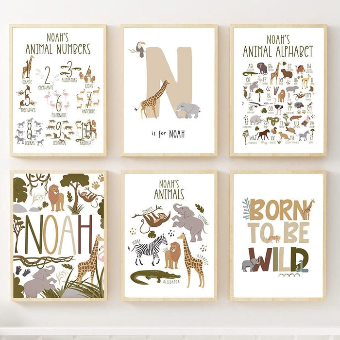 JUSTGOODMOOD Poster Kinderzimmer – Farbenfroher Canvas