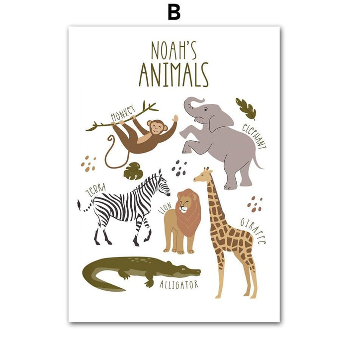 JUSTGOODMOOD Poster Kinderzimmer – Farbenfroher Canvas