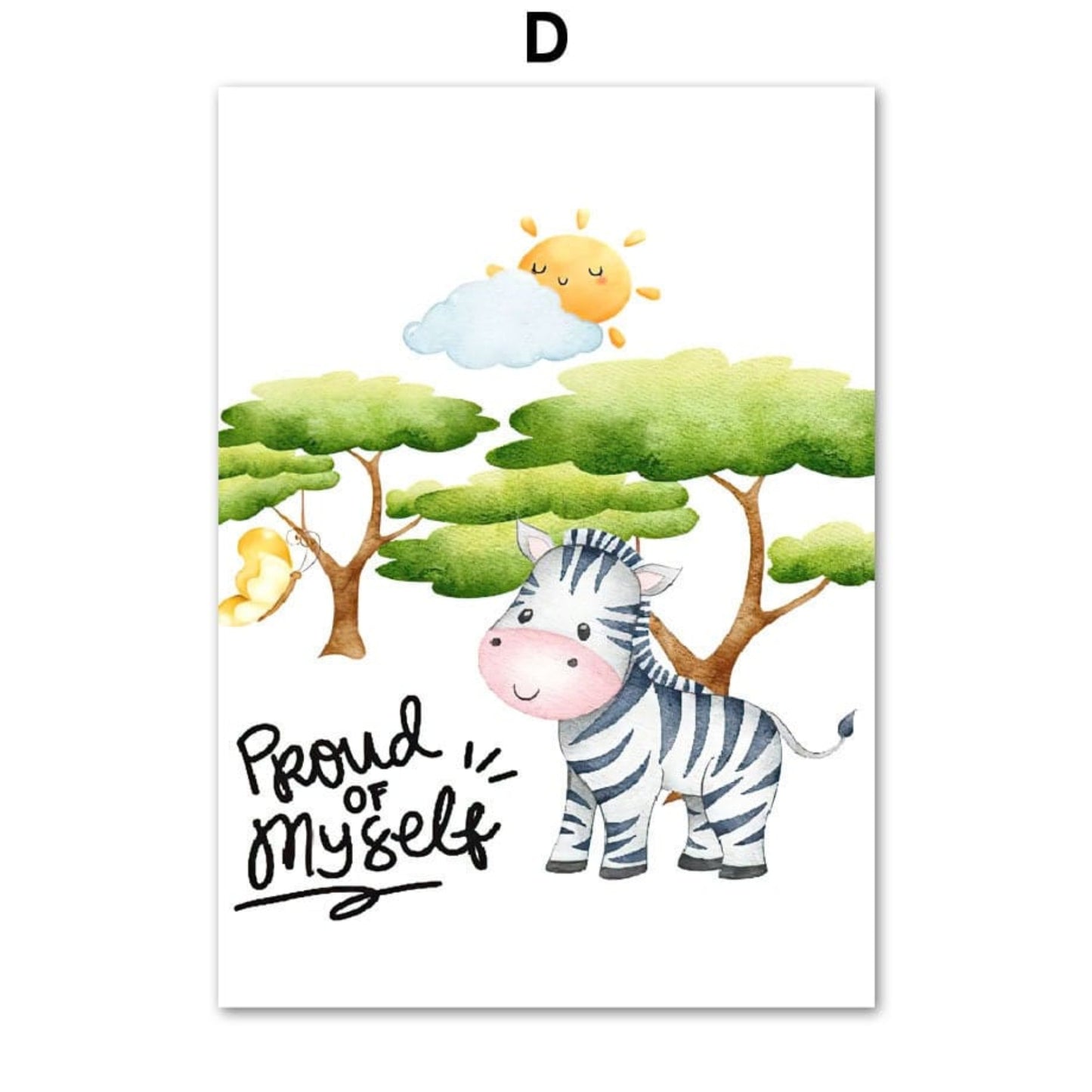 Poster Kinderzimmer Dschungel Tiere Zeichentrick I Kinderzimmer Bilder I Wand Deko I Kunst Druck I Deko Print I ohne Rahmen - justgoodmood