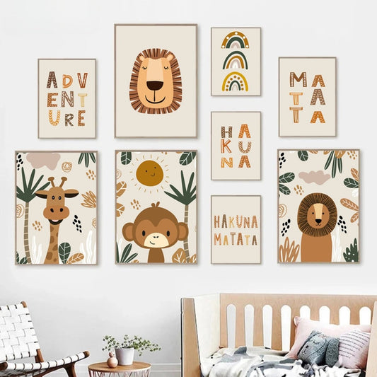 Poster Kinderzimmer Hakuna Matata Löwe I Kinderzimmer Bilder I Wand Deko I Kunst Druck I Deko Print I ohne Rahmen - justgoodmood