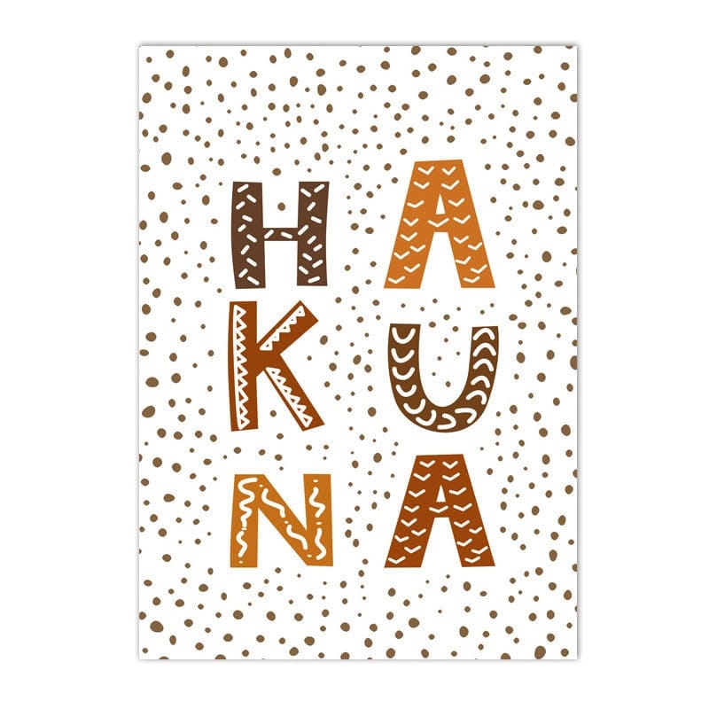 Poster Kinderzimmer Hakuna Matata Löwe Tiger gepunktet I Kinderzimmer Bilder I Wand Deko I Kunst Druck I Deko Print I ohne Rahmen - justgoodmood