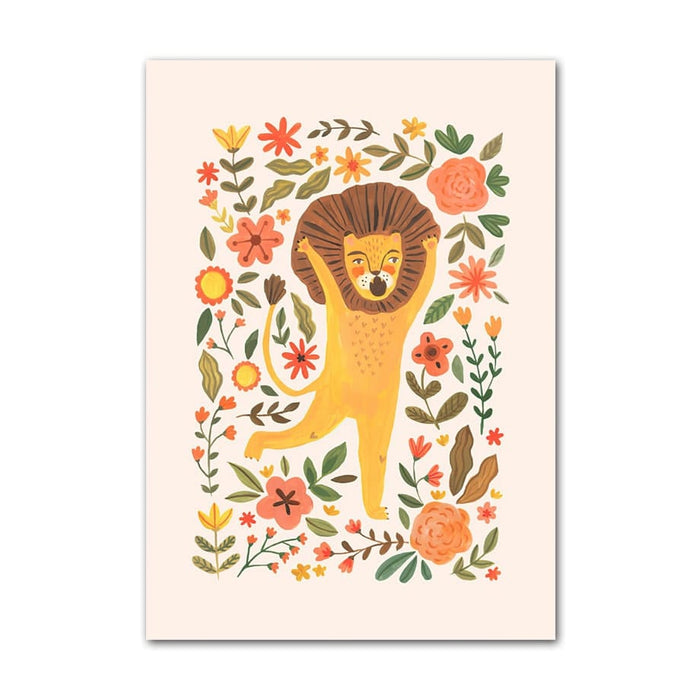 Poster Löwe Kinderzimmer – Premium Baumwoll-Canvas