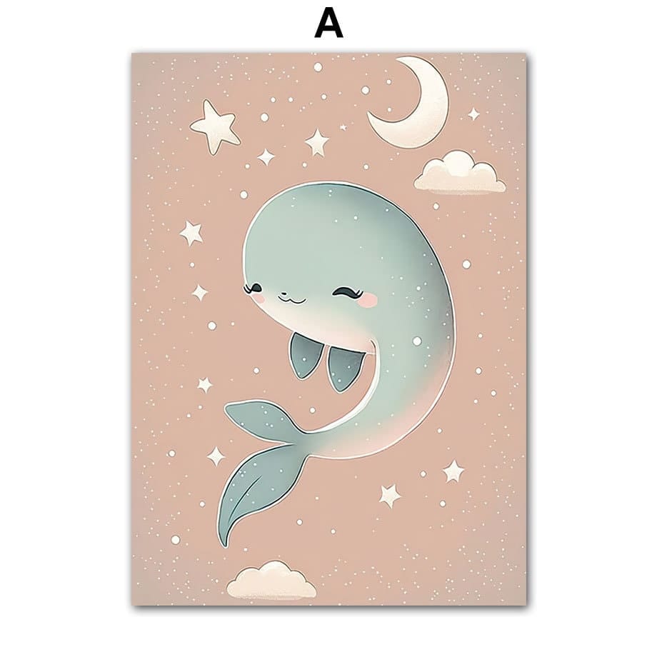 Poster Kinderzimmer Meeres Tiere I Kinderzimmer Bilder I Wand Deko I Kunst Druck I Deko Print I ohne Rahmen - justgoodmood
