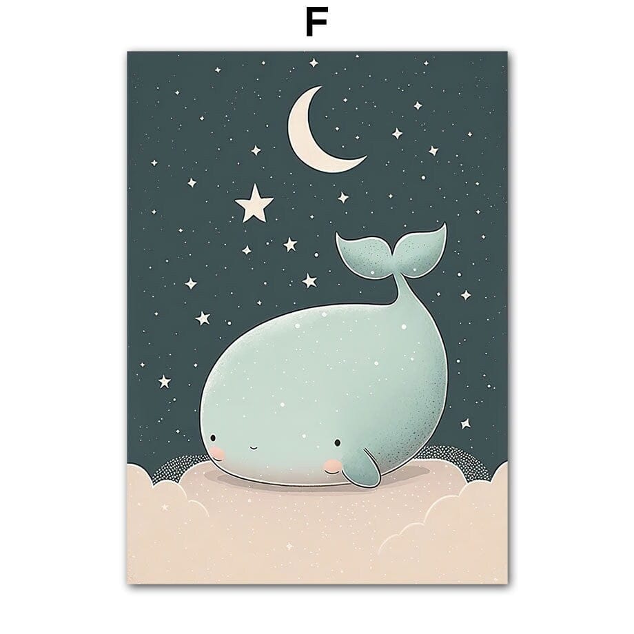 Poster Kinderzimmer Meeres Tiere I Kinderzimmer Bilder I Wand Deko I Kunst Druck I Deko Print I ohne Rahmen - justgoodmood