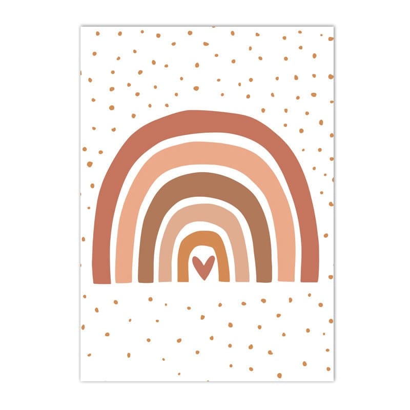 Poster Kinderzimmer Regenbogen Sonne Berge Kaktus Herz I Kinderzimmer Bilder I Wand Deko I Kunst Druck I Deko Print I ohne Rahmen - justgoodmood