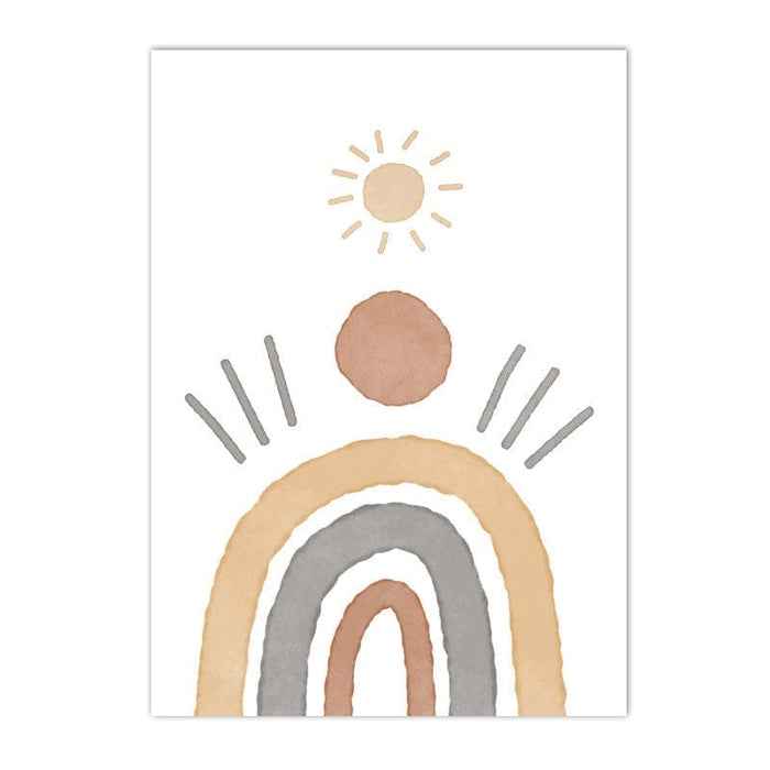 Kinderzimmer Poster Regenbogen Sonne – Premium Baumwolle
