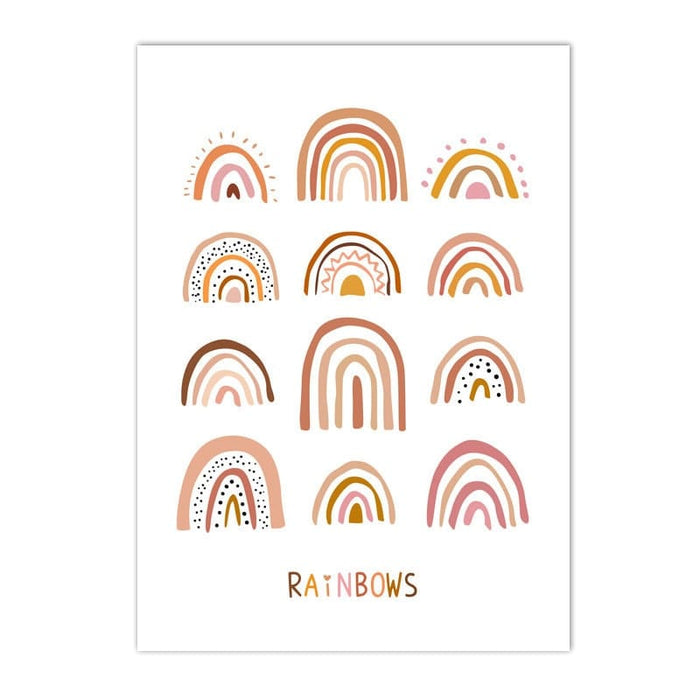 Kinderzimmer Poster Regenbogen Sonne – Premium Baumwolle