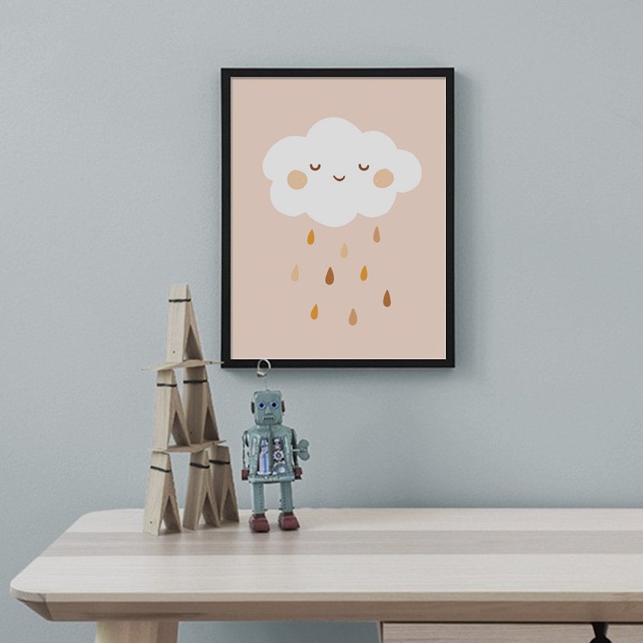 Poster Kinderzimmer Sonne Regenbogen Herzen I Kinderzimmer Bilder I Wand Deko I Kunst Druck I Deko Print I ohne Rahmen - justgoodmood