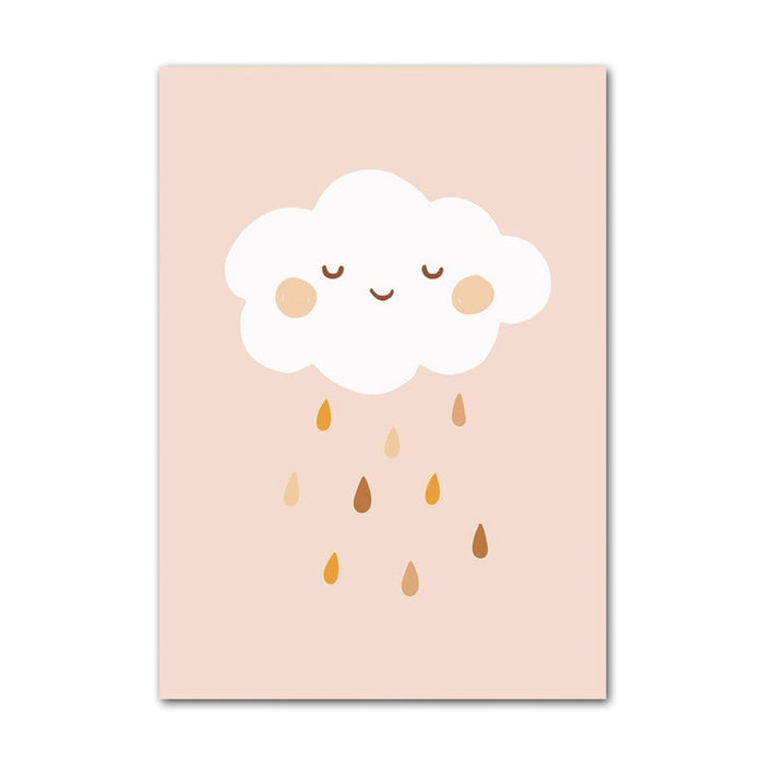JUSTGOODMOOD Poster: Sonne & Regenbogen auf edlem