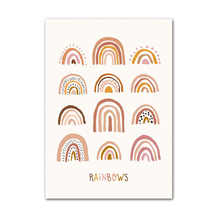 Poster Kinderzimmer Sonne Regenbogen Herzen I Kinderzimmer Bilder I Wand Deko I Kunst Druck I Deko Print I ohne Rahmen - justgoodmood