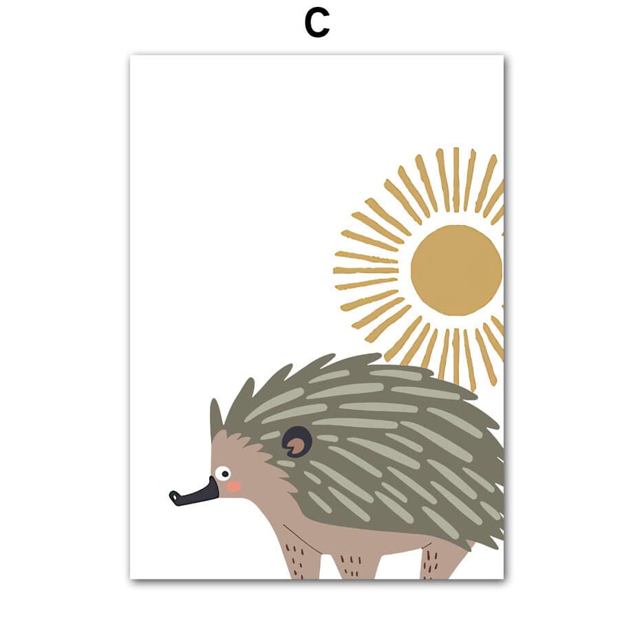 Poster Kinderzimmer Tiere Australien Kangaroo Koala Bär I Kinderzimmer Bilder I Wand Deko I Kunst Druck I Deko Print I ohne Rahmen - justgoodmood