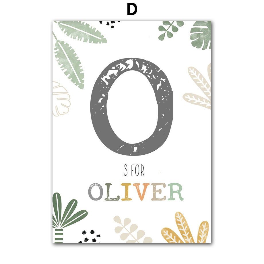 Poster Kinderzimmer Tiere Dschungel I Name Personalisiert I Kinderzimmer Bilder I Wand Deko I Kunst Druck I Deko Print I ohne Rahmen - justgoodmood