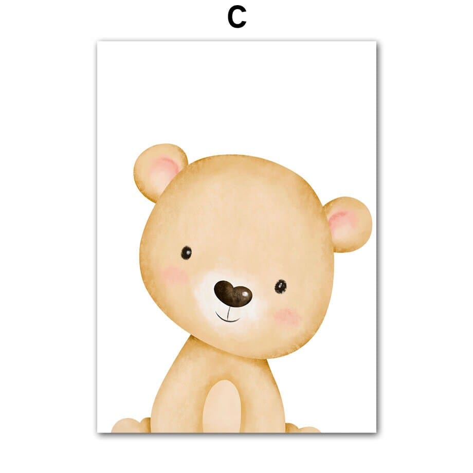 Poster Kinderzimmer Tiere Dschungel Wald I Name Personalisiert I Kinderzimmer Bilder I Wand Deko I Kunst Druck I Deko Print I ohne Rahmen - justgoodmood