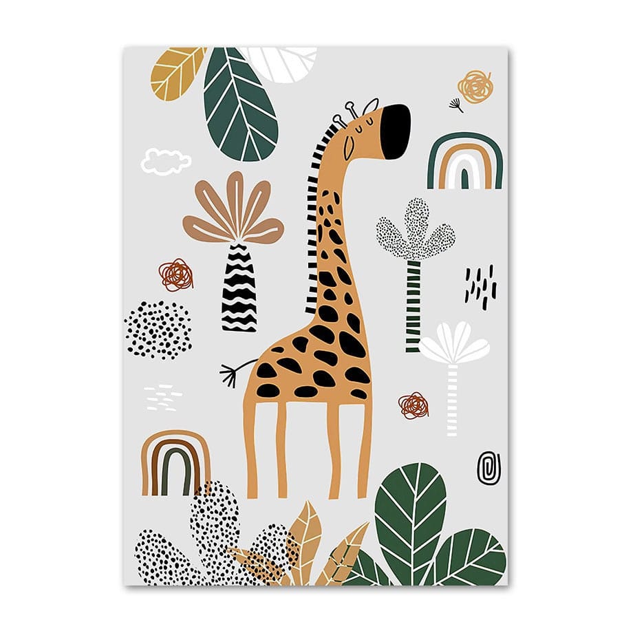Poster Kinderzimmer Tiere Dschungel Wald I Name Personalisiert I Kinderzimmer Bilder I Wand Deko I Kunst Druck I Deko Print I ohne Rahmen - justgoodmood