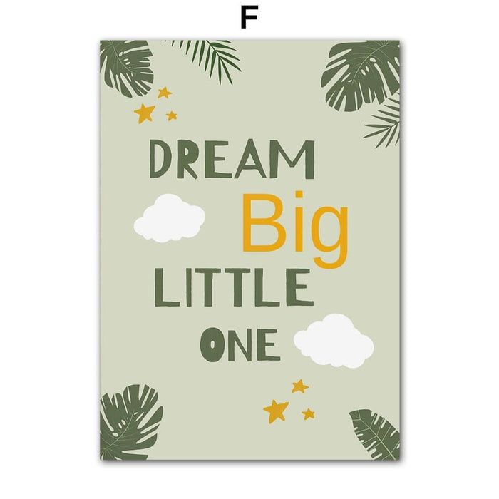 Kinderzimmer Poster Tiere – Premium Baumwoll-Canvas
