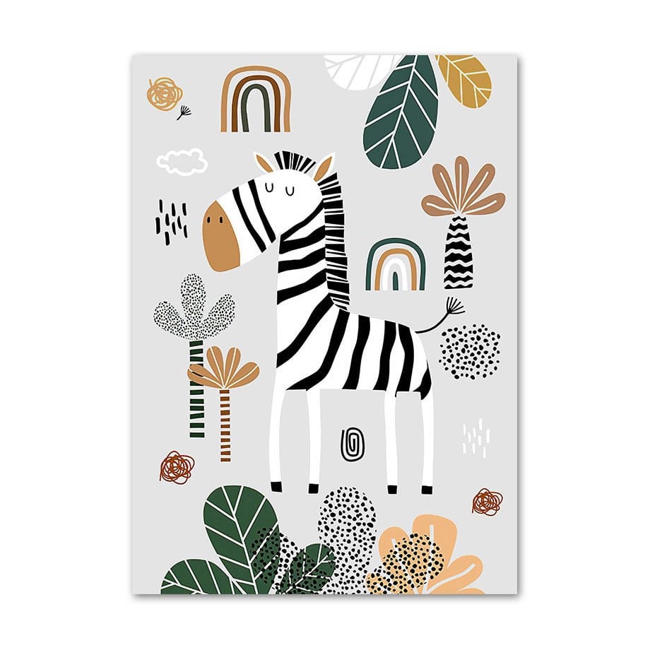 Poster Kinderzimmer Tiere Dschungel Wald I Name Personalisiert I Kinderzimmer Bilder I Wand Deko I Kunst Druck I Deko Print I ohne Rahmen - justgoodmood