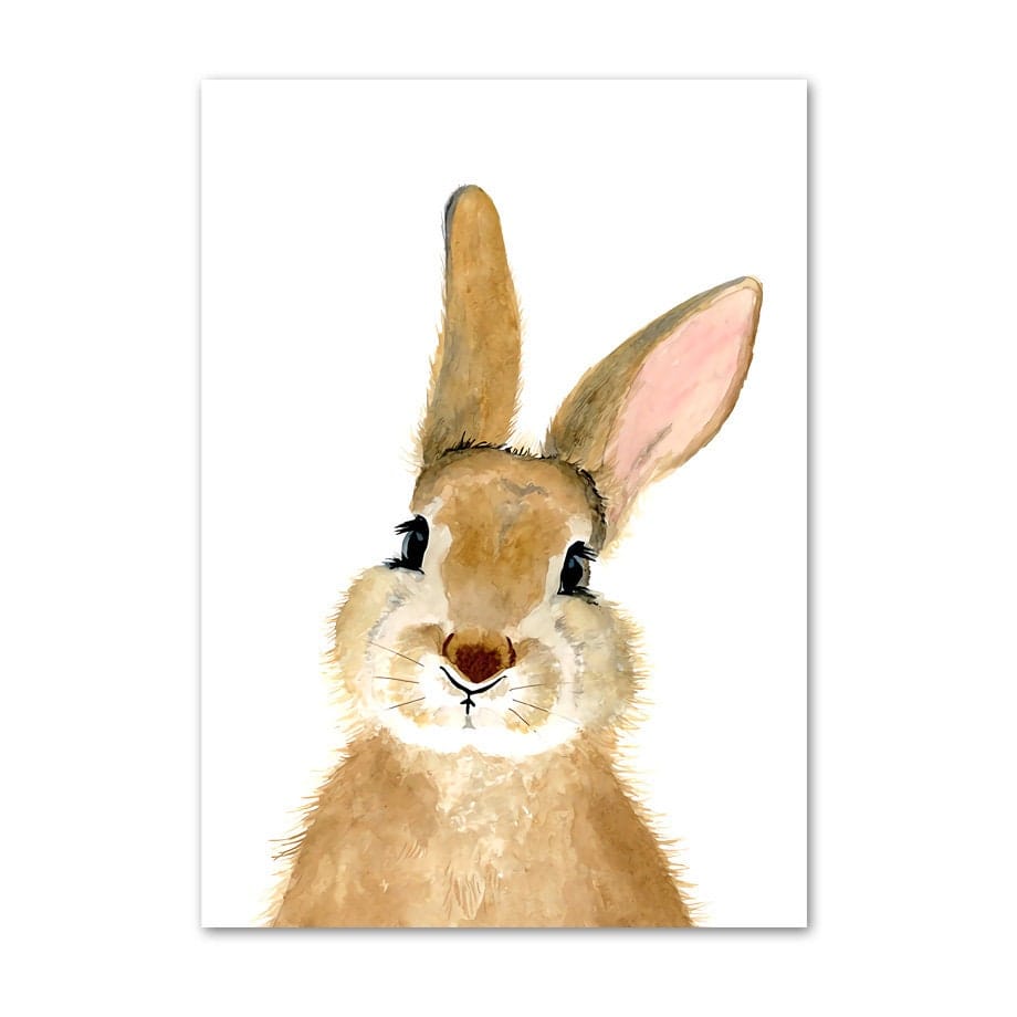 Poster Kinderzimmer Tiere Fuchs Elefant Bär Hase Zebra I Kinderzimmer Bilder I Wand Deko I Kunst Druck I Deko Print I ohne Rahmen - justgoodmood