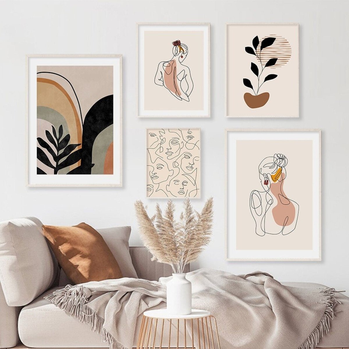 Poster Körper und Gesichtslinien als Deko Print ohne Rahmen - justgoodmood