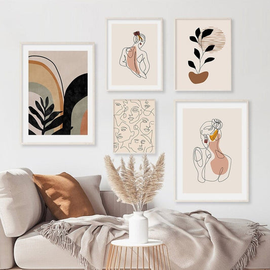 Poster Körper und Gesichtslinien als Deko Print ohne Rahmen - justgoodmood