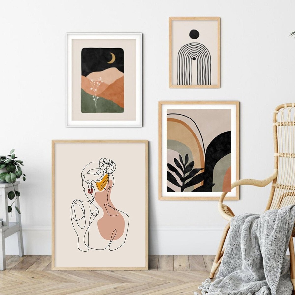 Poster Körper und Gesichtslinien als Deko Print ohne Rahmen - justgoodmood