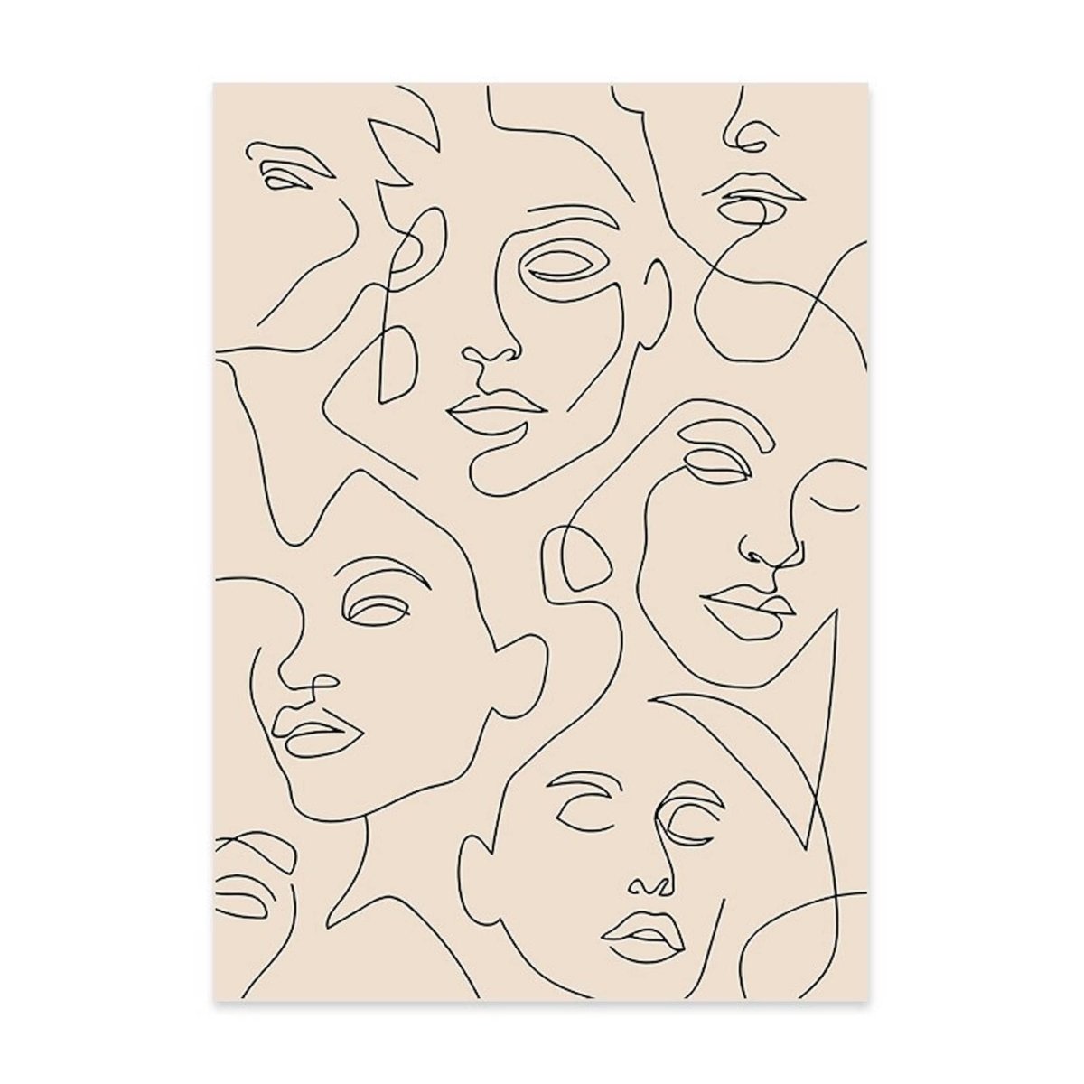 Poster Körper und Gesichtslinien als Deko Print ohne Rahmen - justgoodmood