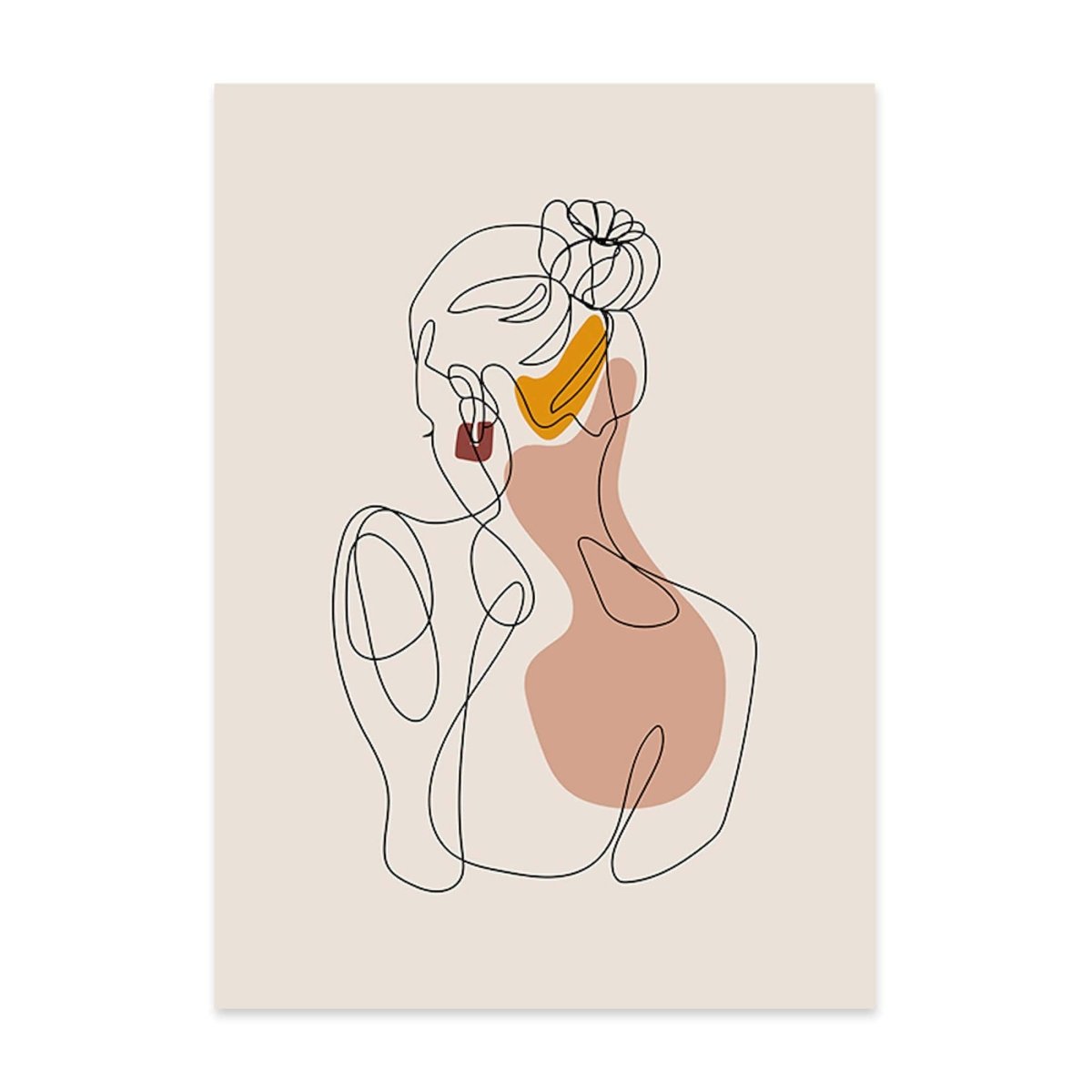 Poster Körper und Gesichtslinien als Deko Print ohne Rahmen - justgoodmood