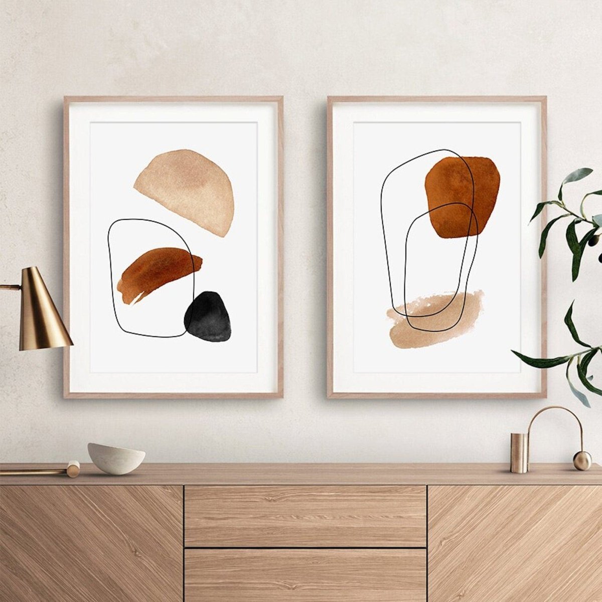 Poster Linien Abstrakte Formen und Körper als Deko Print ohne Rahmen - justgoodmood