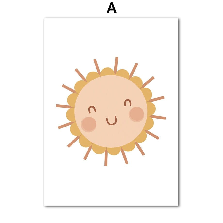 Poster Mädchen Power Sonne und Sterne als Deko Print ohne Rahmen - justgoodmood