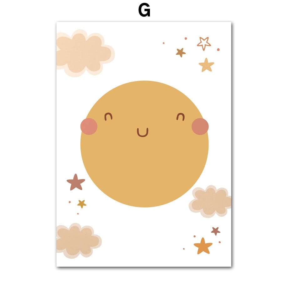 Poster Mädchen Power Sonne und Sterne als Deko Print ohne Rahmen - justgoodmood