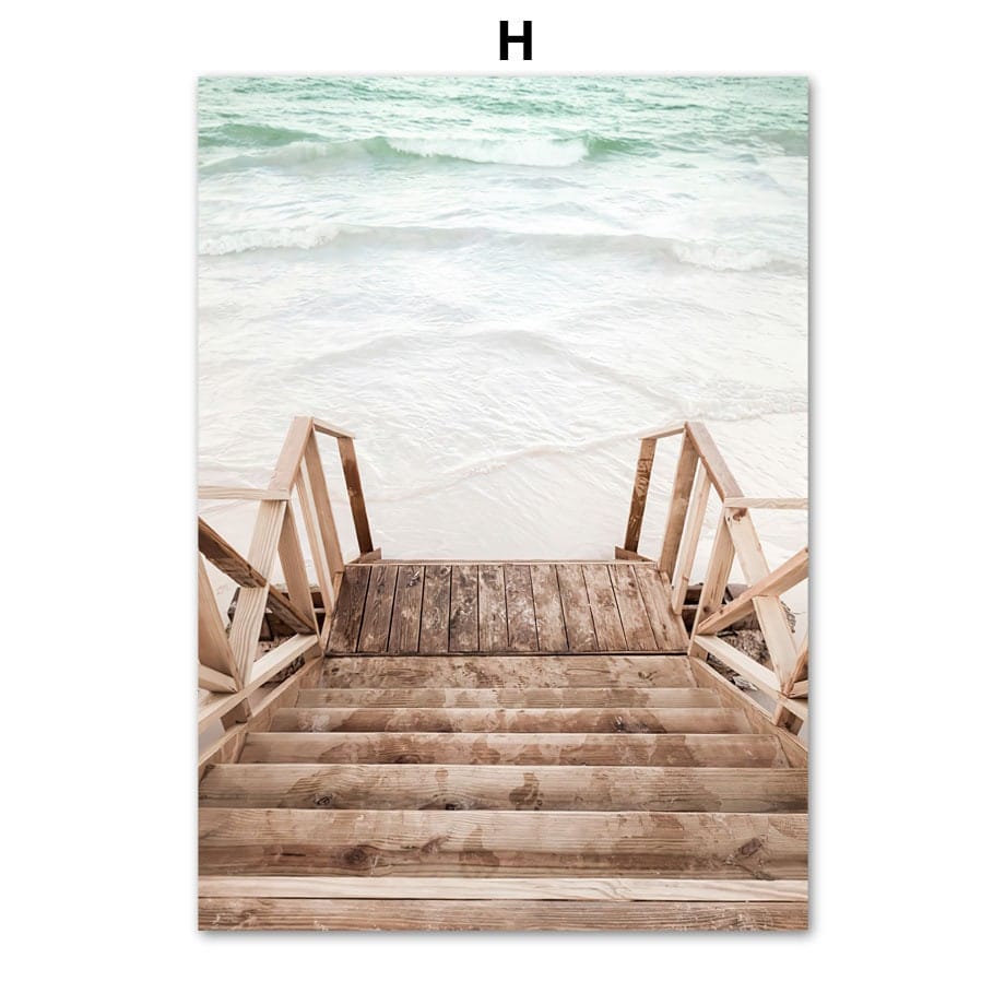 Poster Meer Blätter Überwasser Bungalow Strandschaukel I Wandbilder Wohnzimmer & Schlafzimmer I Deko Print Bilder I ohne Rahmen - justgoodmood