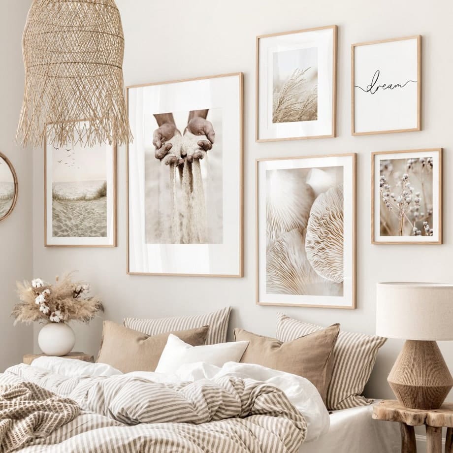Poster Meer Pampasgras Beige I Wandbilder Wohnzimmer & Schlafzimmer I Deko Print Bilder I ohne Rahmen - justgoodmood