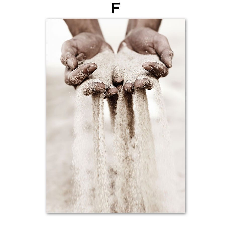 Poster Meer Pampasgras Beige I Wandbilder Wohnzimmer & Schlafzimmer I Deko Print Bilder I ohne Rahmen - justgoodmood