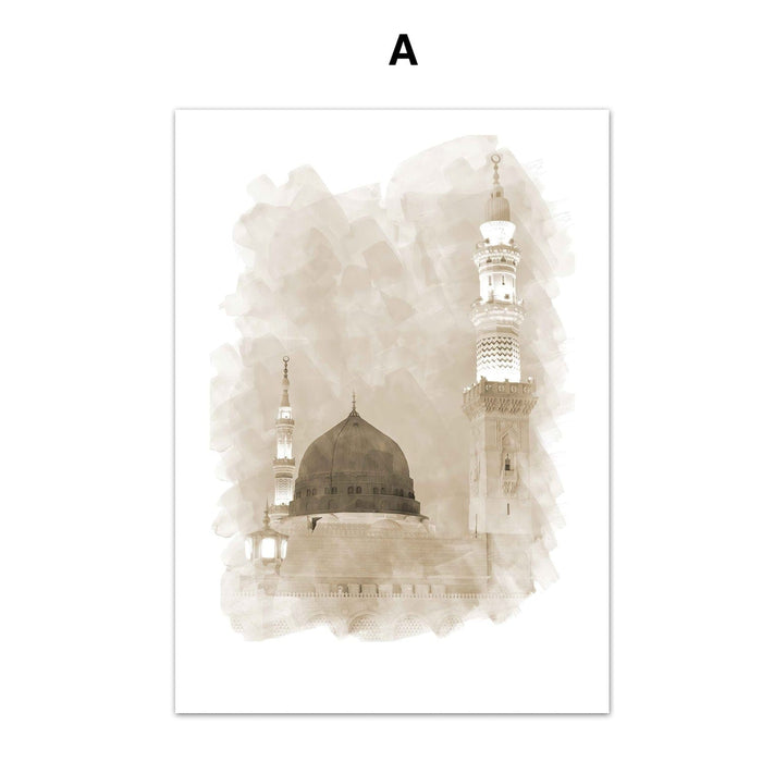 JUSTGOODMOOD Mekka Poster – Canvas Wandbild
