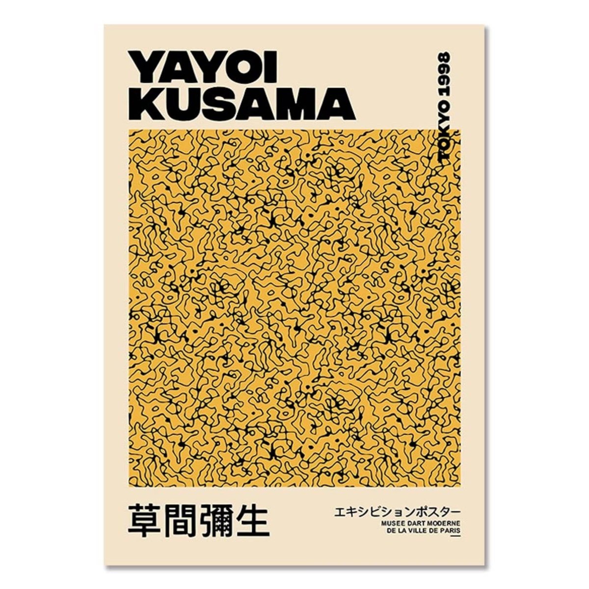 Poster Modern Yayoi Kusama Abstrakt Nordic | Bilder Wohnzimmer | Wandbilder Schlafzimmer | Deko Print ohne Rahmen | Bilder Set Kunstdruck - justgoodmood