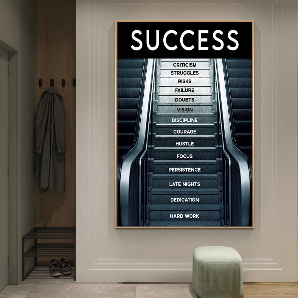 Poster Motivation Erfolg Treppe I Wandbilder Wohnzimmer & Schlafzimmer I Deko Print Bilder I ohne Rahmen - justgoodmood