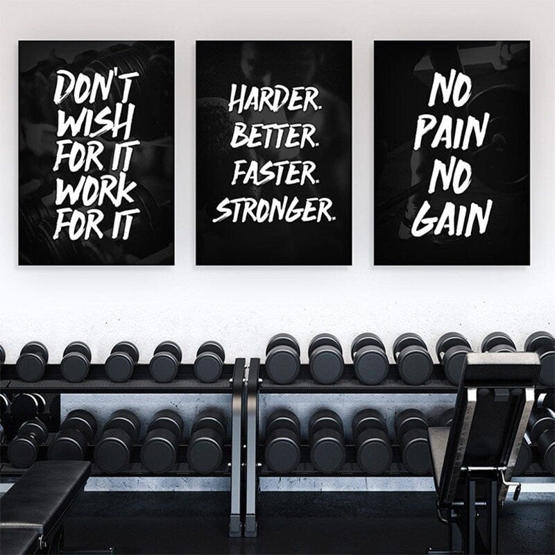 Poster Motivation Gym Training Zitate I Wandbilder Wohnzimmer & Schlafzimmer I Deko Print Bilder I ohne Rahmen - justgoodmood