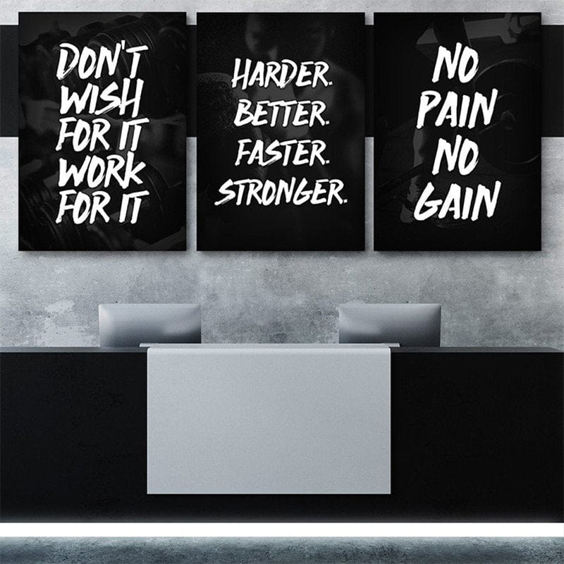 Poster Motivation Gym Training Zitate I Wandbilder Wohnzimmer & Schlafzimmer I Deko Print Bilder I ohne Rahmen - justgoodmood
